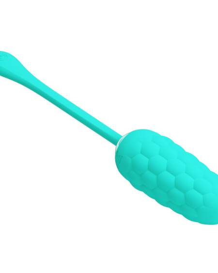 PRETTY LOVE - VIBRATING EGG WITH AQUA GREEN RECHARGEABLE MARINE TEXTURE