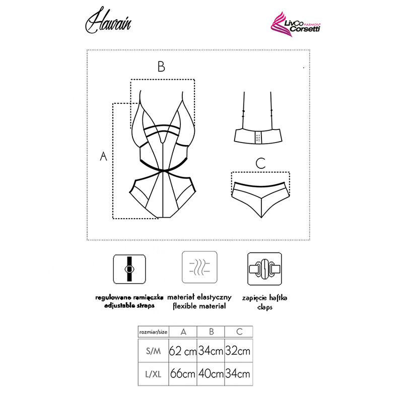 LIVCO CORSETTI FASHION - HAWAIN LC 90665 BODY NEGRO - Imagem de 4