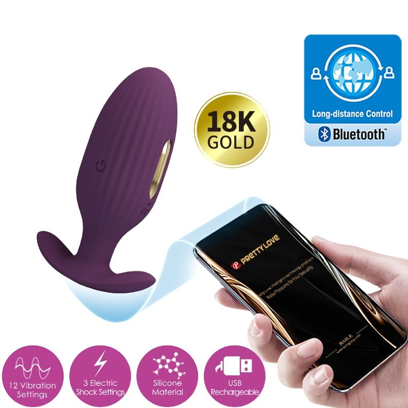 PRETTY LOVE - JEFFERSON APP CONTROLLED ANAL PLUG PURPLE - Imagem de 4