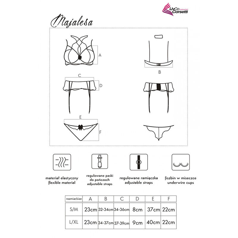 LIVCO CORSETTI FASHION - MAJALESA LC 90526 SUJETADOR + LIGUERO + PANTY BLACK - Imagem de 5