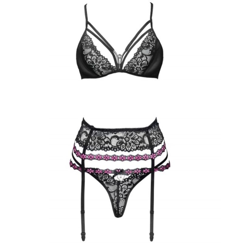 LIVCO CORSETTI FASHION - SNEHANA LC 90443 SUJETADOR + LIGUERO + PANTY NEGRO - Imagem de 3