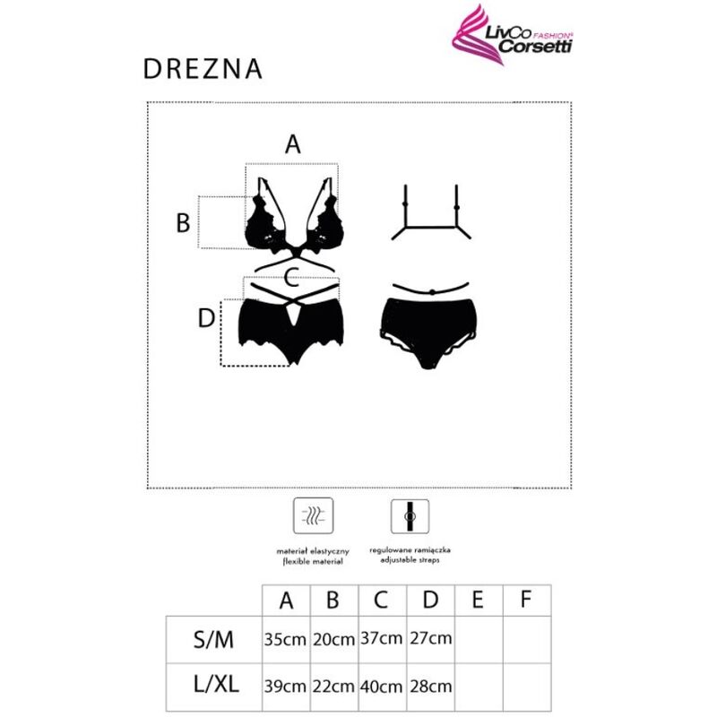 LIVCO CORSETTI FASHION - DREZNA LC 90733 SUJETADOR + PANTY NEGRO - Imagem de 5