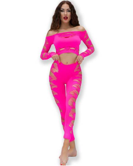 CHILIROSE - CR 4632 TOP  PANT FUCHSIA S/L