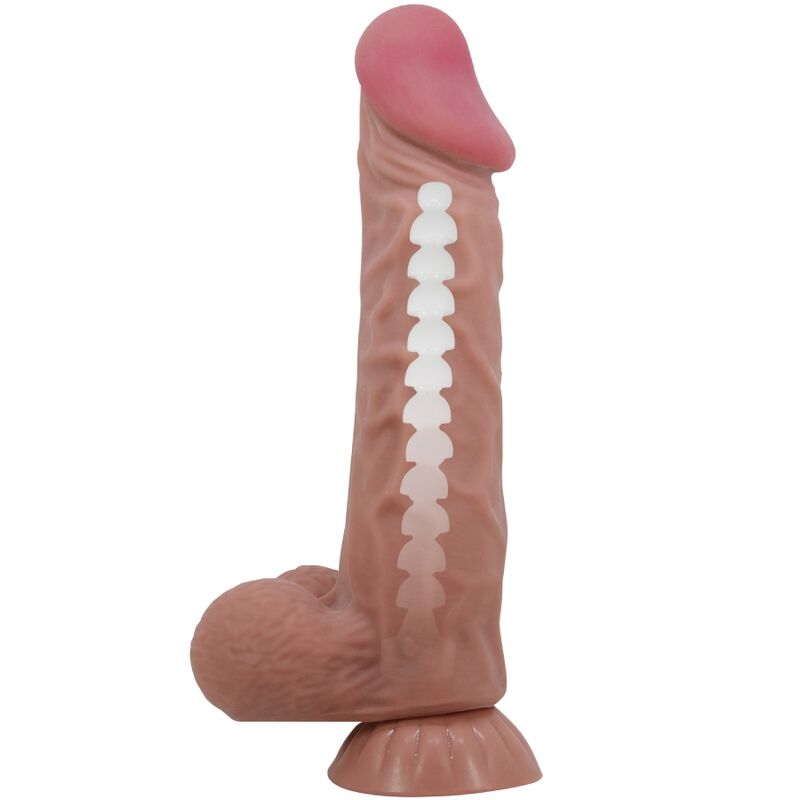 PRETTY LOVE - SLIDING SKIN SERIES REALISTIC DILDO WITH SLIDING SKIN SUCTION CUP BROWN 24 CM - Imagem de 4