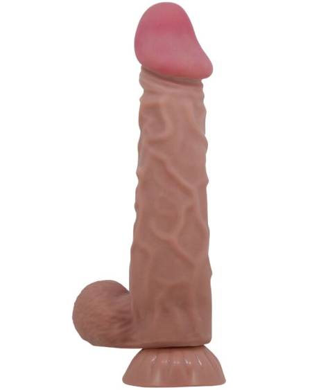PRETTY LOVE - SLIDING SKIN SERIES REALISTIC DILDO WITH SLIDING SKIN SUCTION CUP BROWN 24 CM