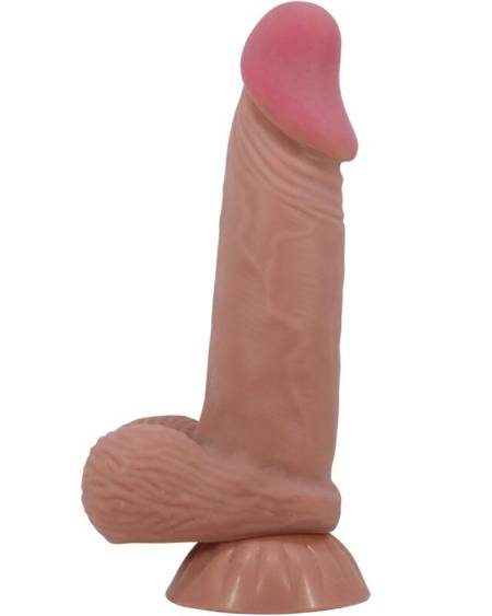 PRETTY LOVE - SLIDING SKIN SERIES REALISTIC DILDO WITH SLIDING BROWN SKIN SUCTION CUP 19.4 CM