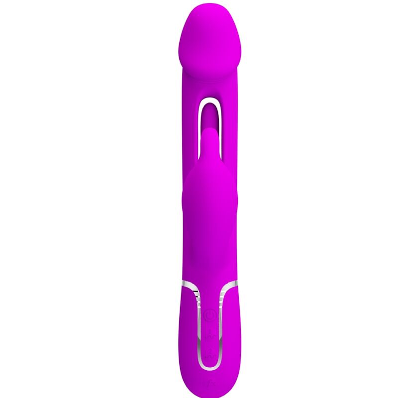 PRETTY LOVE - KAMPAS RABBIT 3 IN 1 MULTIFUNCTION VIBRATOR WITH TONGUE FUCHSIA - Imagem de 2