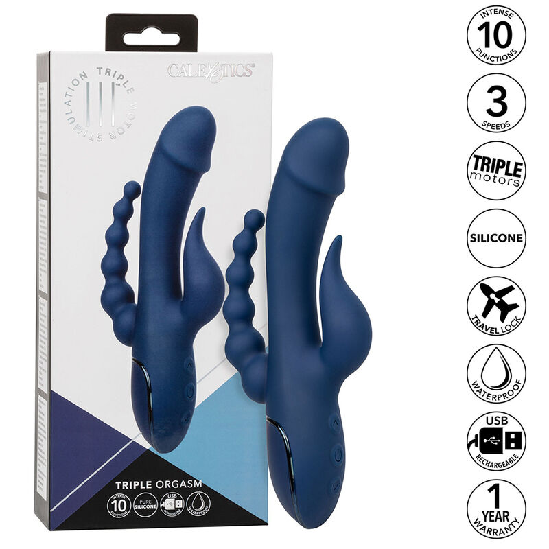 CALEXOTICS - VIBRATOR TRIPLE ORGASM BLUE - Imagem de 2