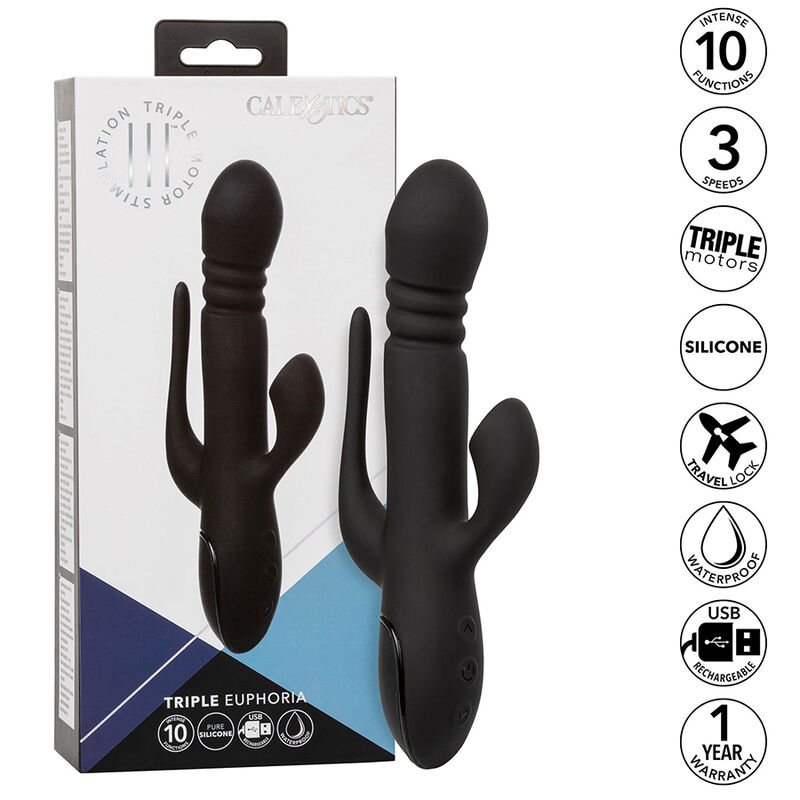 CALEXOTICS - VIBRATOR TRIPLE EUPHORIA BLACK - Imagem de 2