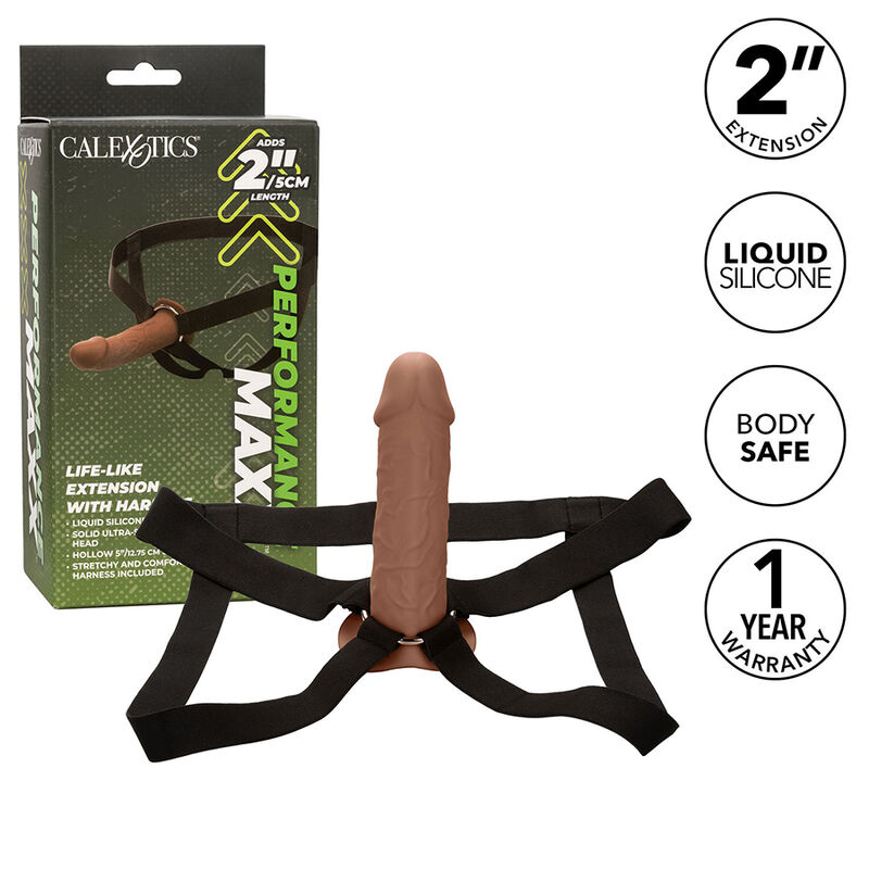 CALEXOTICS - PERFORMANCE MAXX LIFE-LIKE EXTENSION WITH HARNESS BROWN SKIN - Imagem de 2