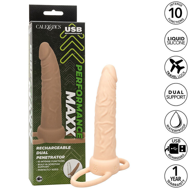 CALEXOTICS - PERFORMANCE MAXX RECHARGABLE DUAL PENETRATOR LIGHT SKIN - Imagem de 3