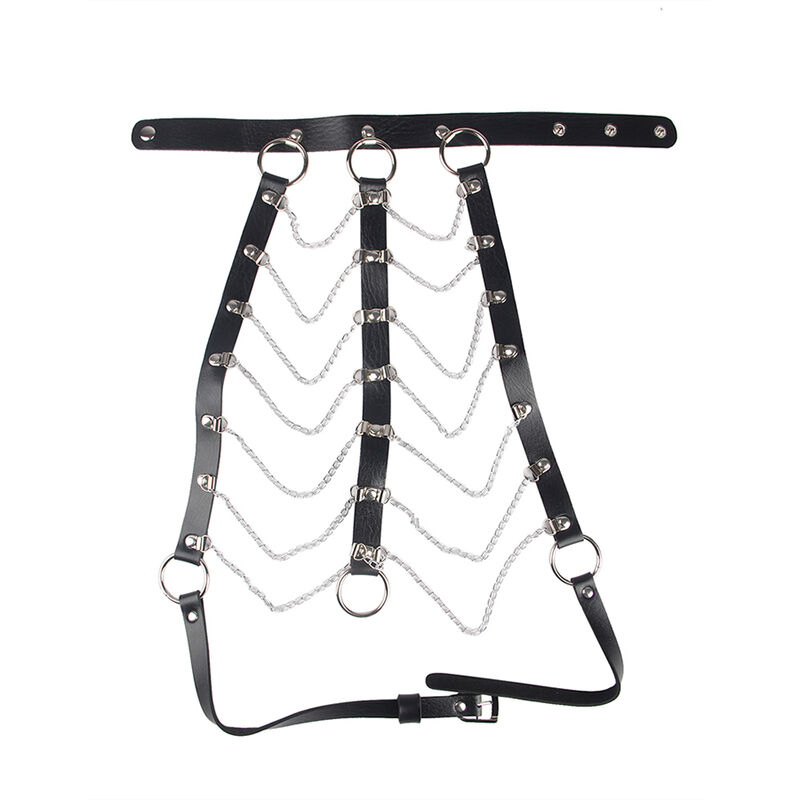 SUBBLIME - CHEST HARNESS LEATHER CHAINS BLACK ONE SIZE - Imagem de 4