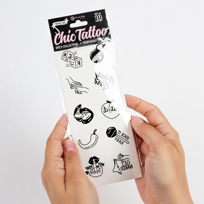 SECRET PLAY - SET OF 10 SPICY COLLECTION TEMPORARY TATTOOS - Imagem de 4