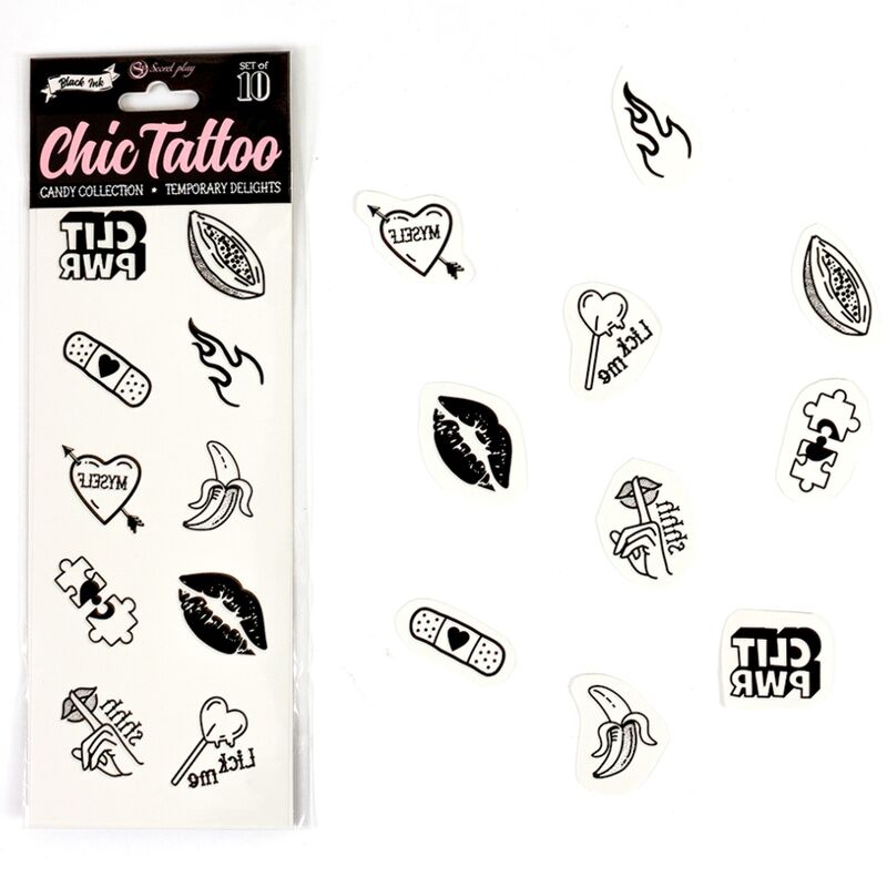 SECRET PLAY - SET OF 10 CANDY COLLECTION TEMPORARY TATTOOS - Imagem de 2