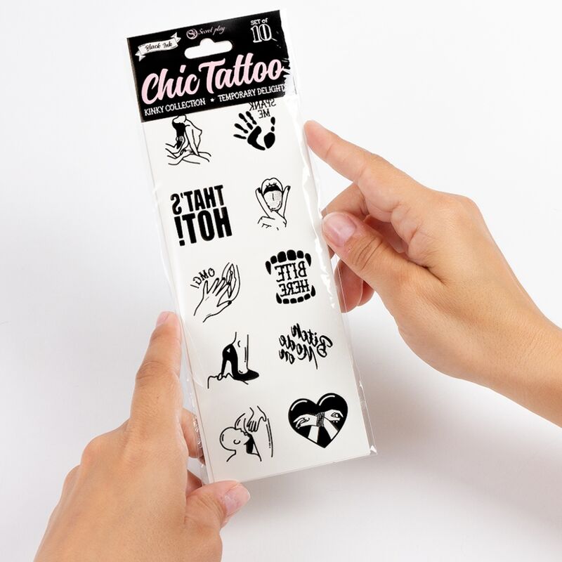 SECRET PLAY - SET OF 10 TEMPORARY TATTOOS KINKY COLLECTION - Imagem de 4