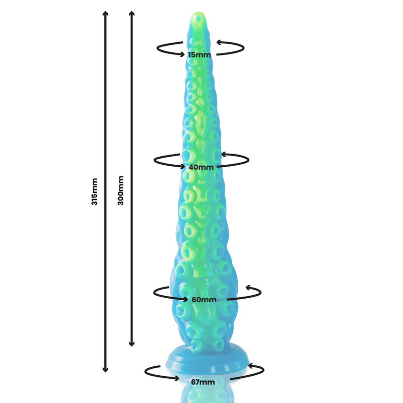 EPIC - SCYLLA FLUORESCENT THIN TENTACLE DILDO LARGE SIZE - Imagem de 2