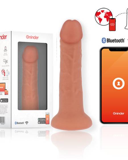 ONINDER - MEDIUM BOGOTÁ VIBRATOR DILDO 9 SPEEDS NATURAL 20 CM -O- 4.2 CM - FREE APP