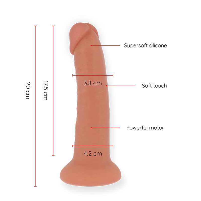 ONINDER - MEDIUM BOGOTÁ VIBRATOR DILDO 9 SPEEDS NATURAL 20 CM -O- 4.2 CM - FREE APP - Imagem de 2