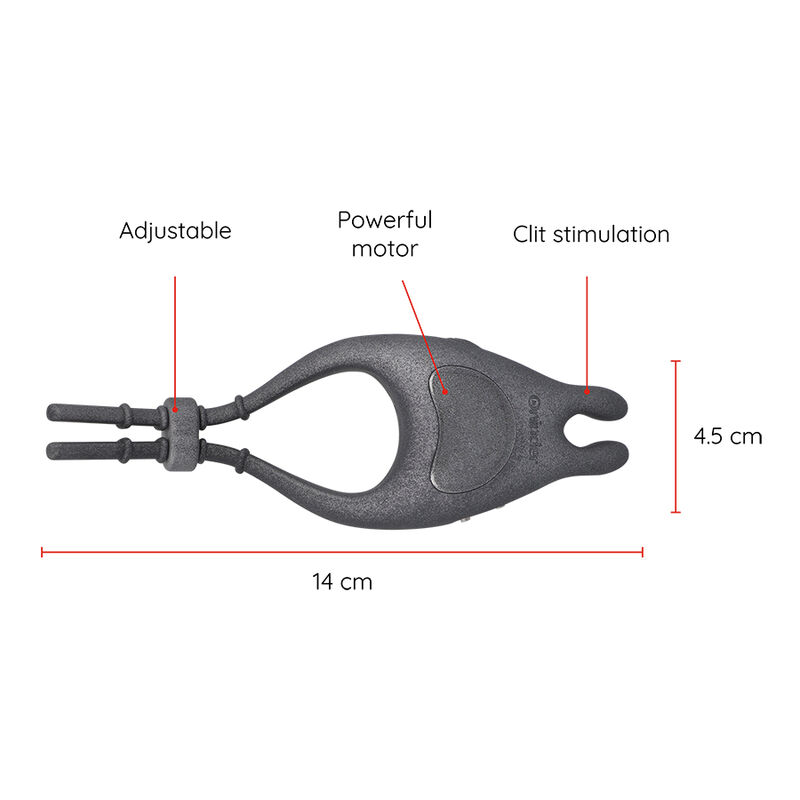 ONINDER - PAMPA RECHARGEABLE ADJUSTABLE VIBRATOR RING WITH CLITORIS STIMULATOR 10 SPEED - FREE APP - Imagem de 4