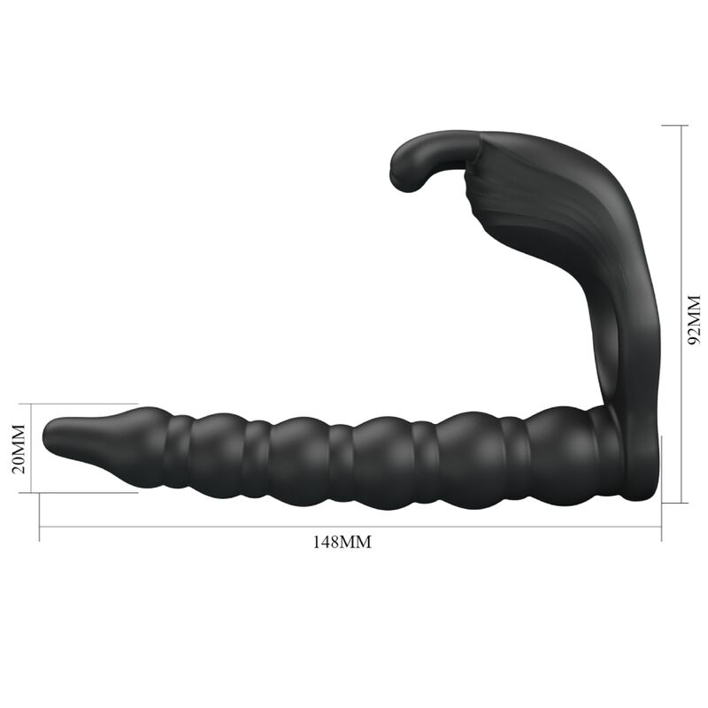 PRETTY LOVE - BLACKNEY PENIS RING WITH BLACK VIBRATOR PLUG - Imagem de 5