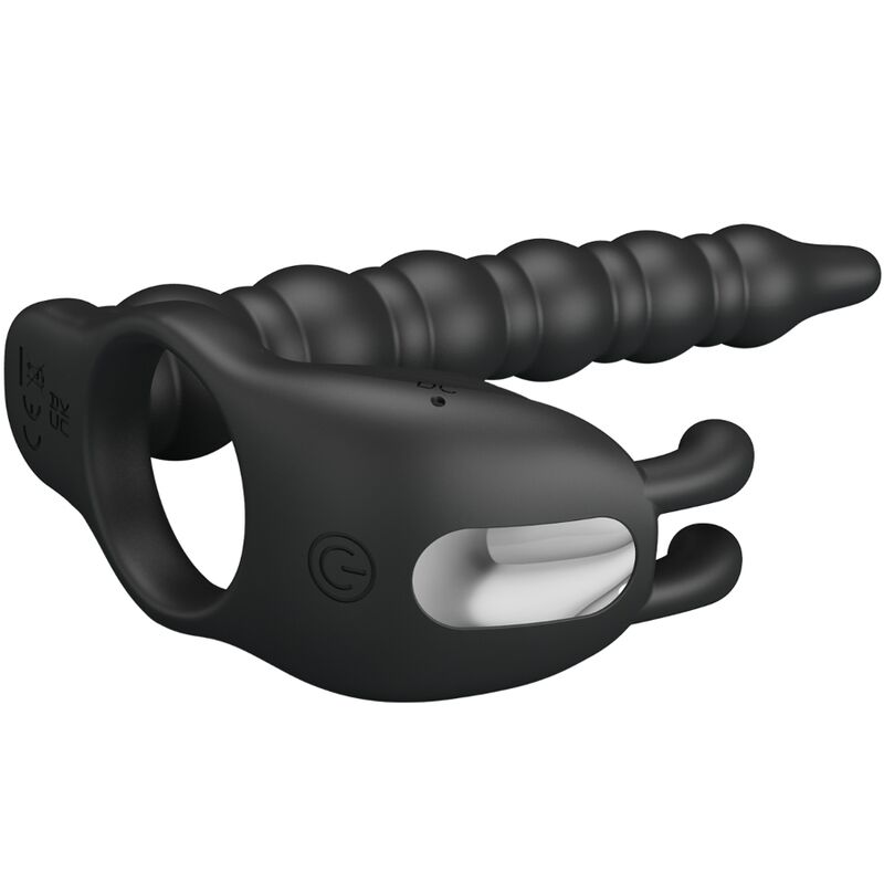 PRETTY LOVE - BLACKNEY PENIS RING WITH BLACK VIBRATOR PLUG - Imagem de 2