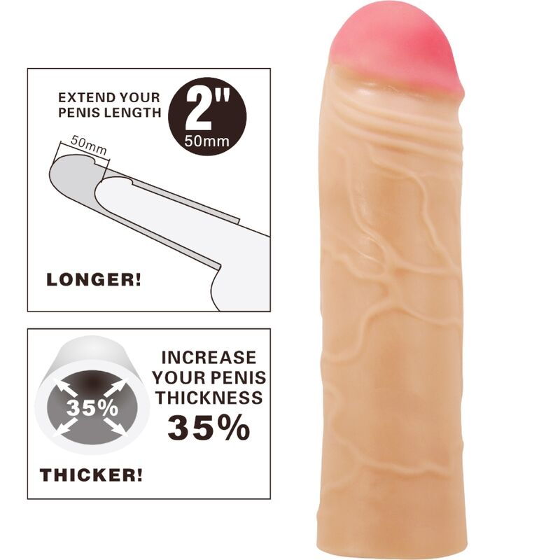 PRETTY LOVE - CHANE PENIS EXTENDER COVER FLESH - Imagem de 5