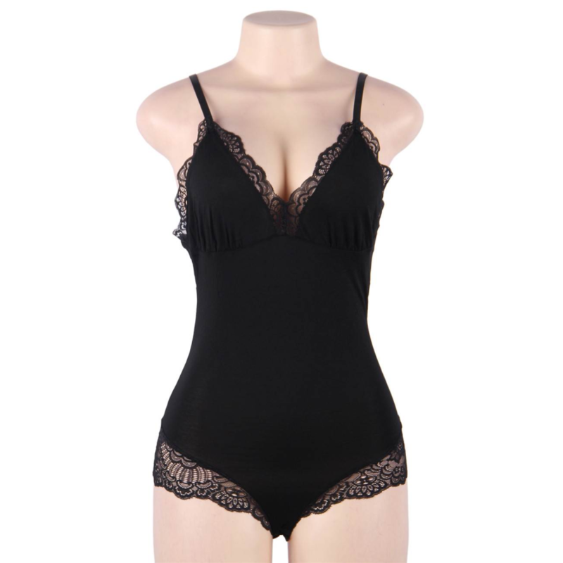 SUBBLIME - BLACK FLORAL LACE DETAIL TEDDY S/M - Imagem de 4