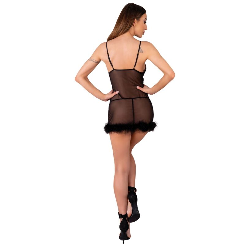 LIVCO CORSETTI FASHION - ZERUNAM SET BABYDOLL + TANGA NEGRO - Imagem de 2