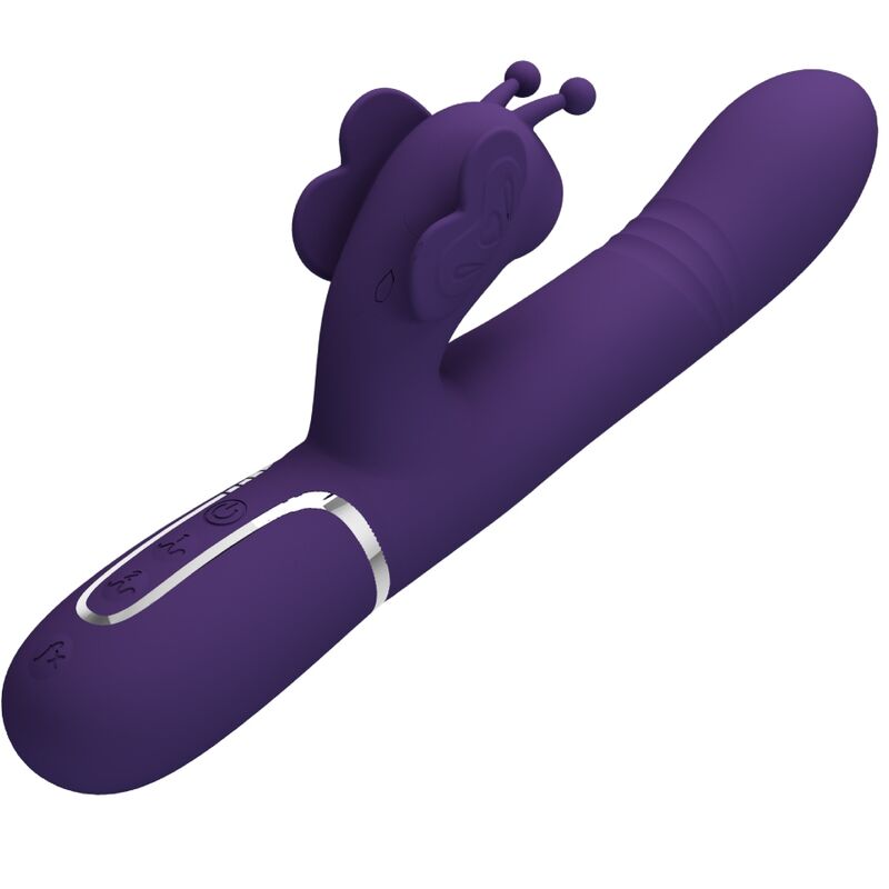 PRETTY LOVE - MULTIFUNCTION RABBIT VIBRATOR 4 IN 1 BUTTERFLY PURPLE - Imagem de 3