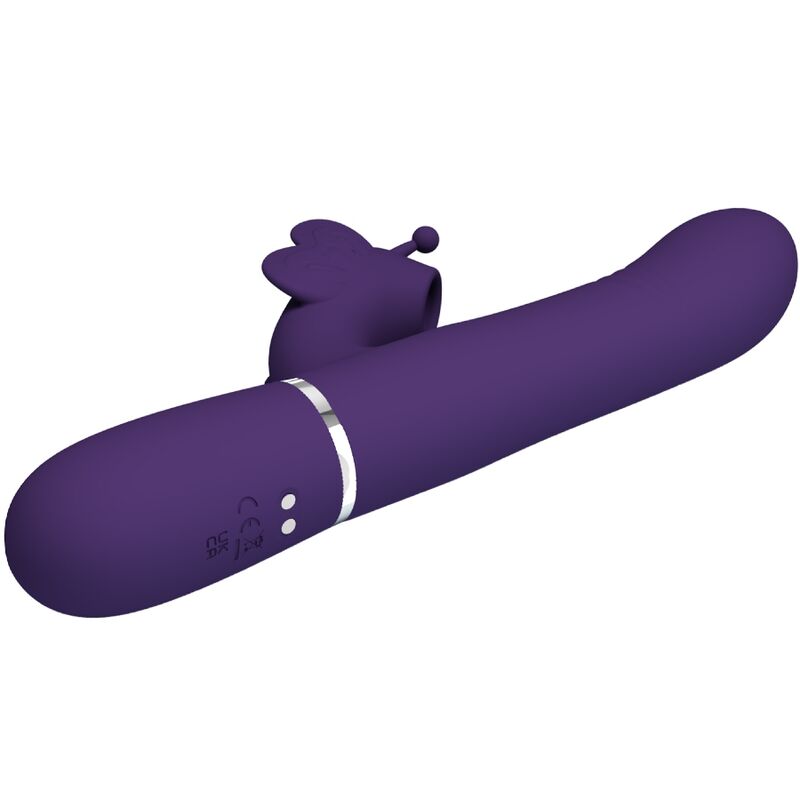 PRETTY LOVE - MULTIFUNCTION RABBIT VIBRATOR 4 IN 1 BUTTERFLY PURPLE - Imagem de 4