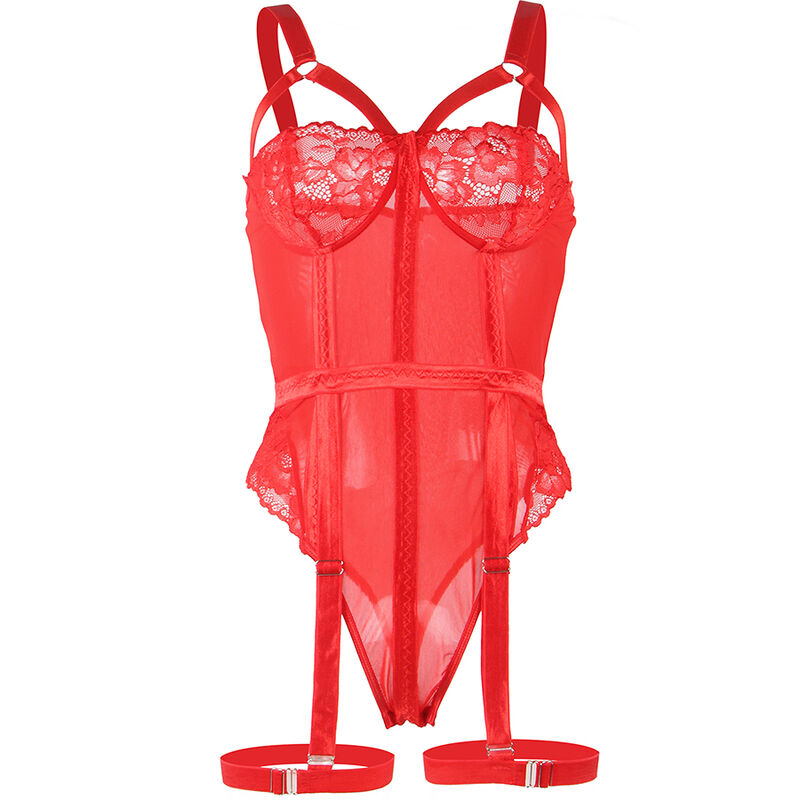 SUBBLIME - TEDDY CON LIGUERO DETALLE TIRAS PECHO ROJO S/M - Imagem de 5