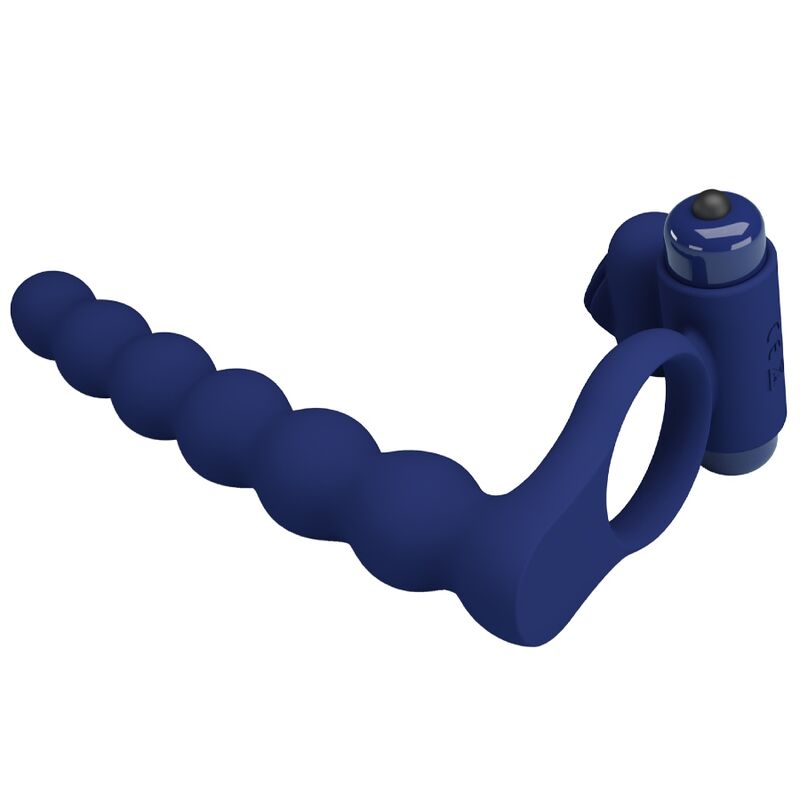 PRETTY LOVE - AJMAL VIBRATING RING WITH PLUG BLUE - Imagem de 3