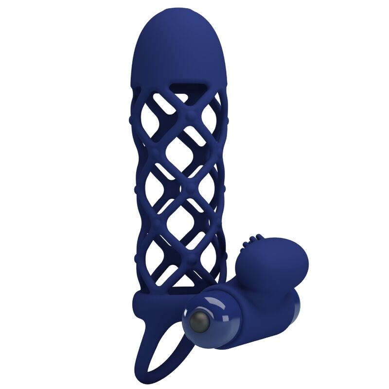 PRETTY LOVE - GIANN VIBRATOR RING WITH SILICONE SHEATH BLUE - Imagem de 3
