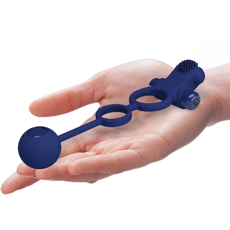 PRETTY LOVE - REMINGTON DOUBLE VIBRATING RING WITH PLUG BLUE - Imagem de 5