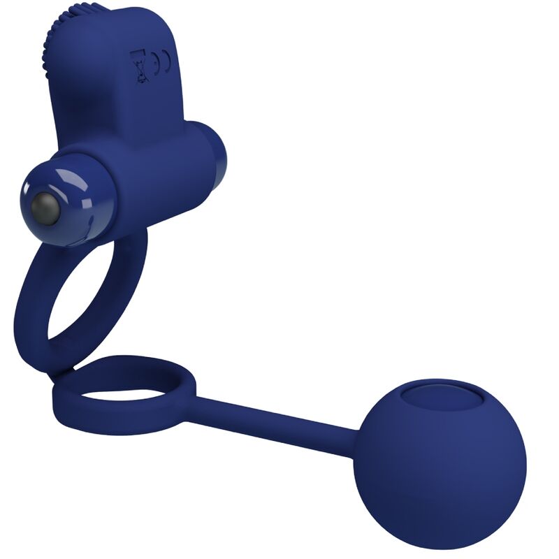 PRETTY LOVE - REMINGTON DOUBLE VIBRATING RING WITH PLUG BLUE - Imagem de 3