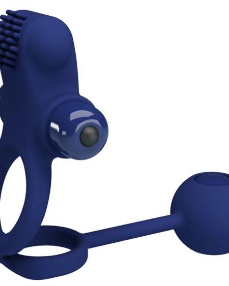 PRETTY LOVE - REMINGTON DOUBLE VIBRATING RING WITH PLUG BLUE