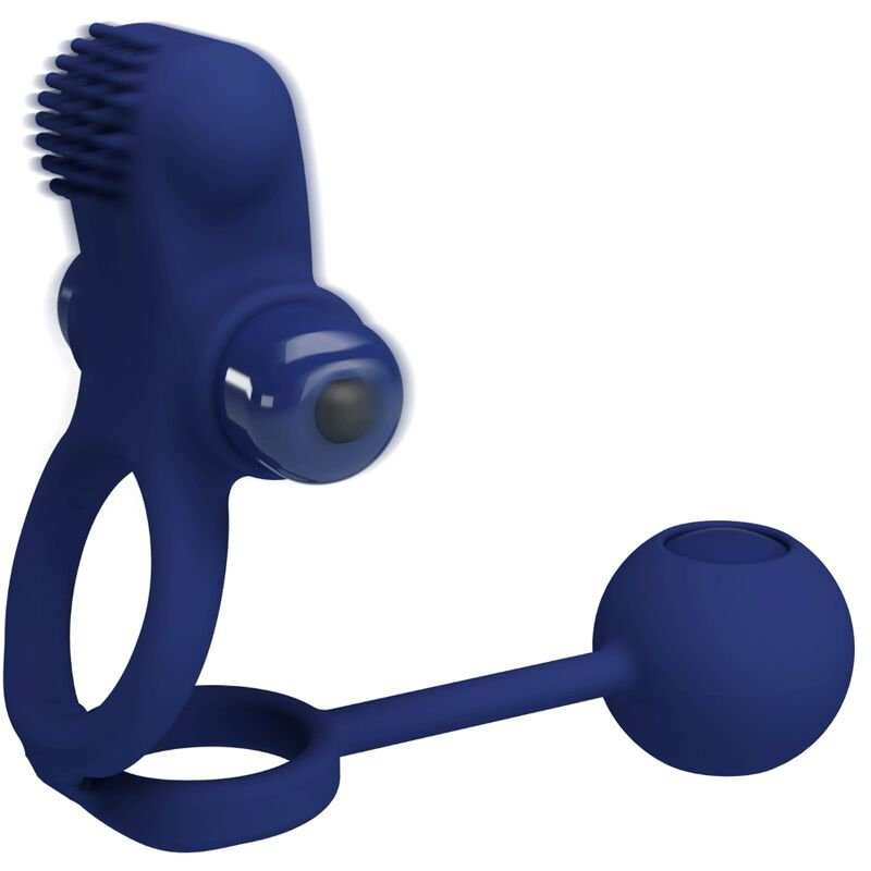 PRETTY LOVE - REMINGTON DOUBLE VIBRATING RING WITH PLUG BLUE - Imagem de 4