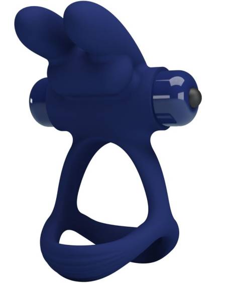 PRETTY LOVE - FRANCISCO DOUBLE VIBRATING RING RABBIT BLUE