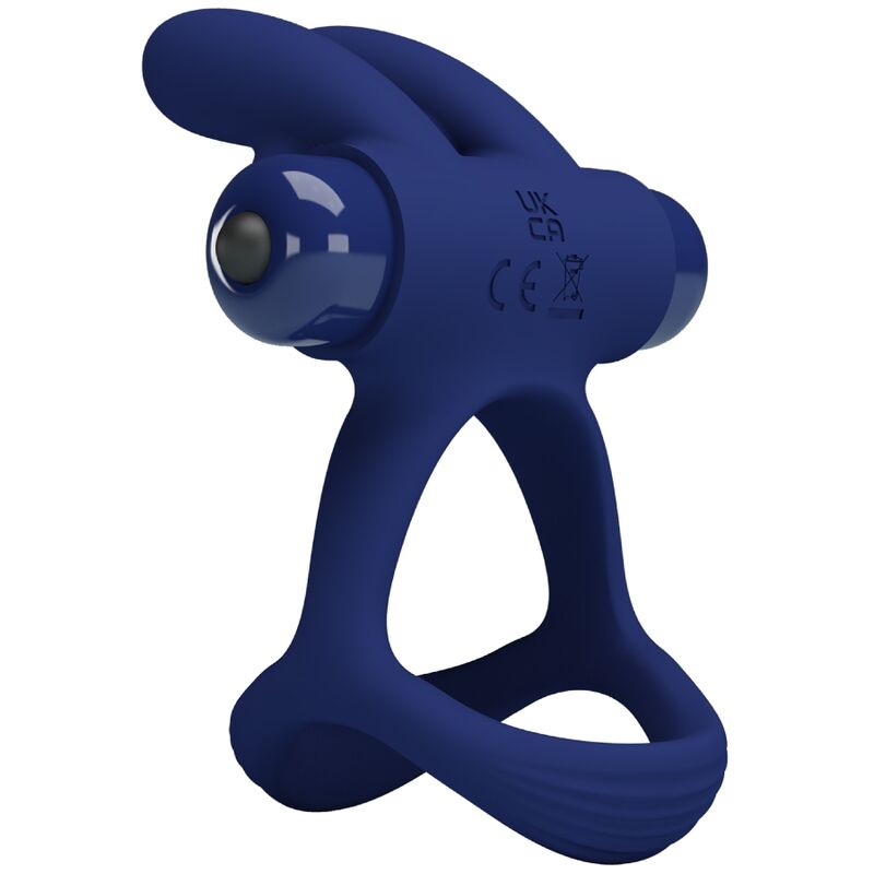 PRETTY LOVE - FRANCISCO DOUBLE VIBRATING RING RABBIT BLUE - Imagem de 4