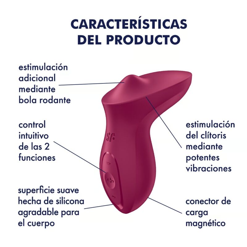 SATISFYER - EXCITERRR LAY-ON CLITORIS BERRY VIBRATOR - Imagem de 4