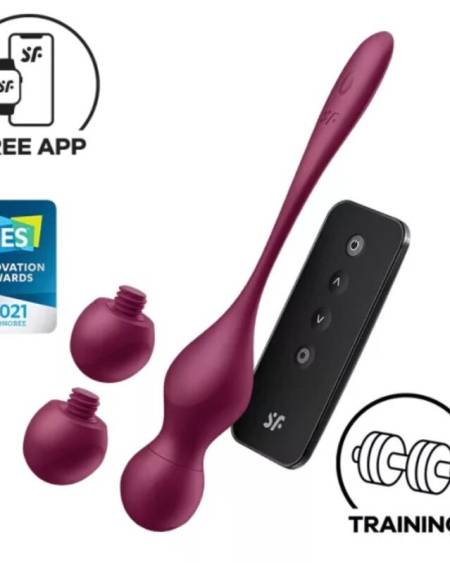 SATISFYER - LOVE BIRDS VARY VIBRATING BALLS FREE APP WINE RED
