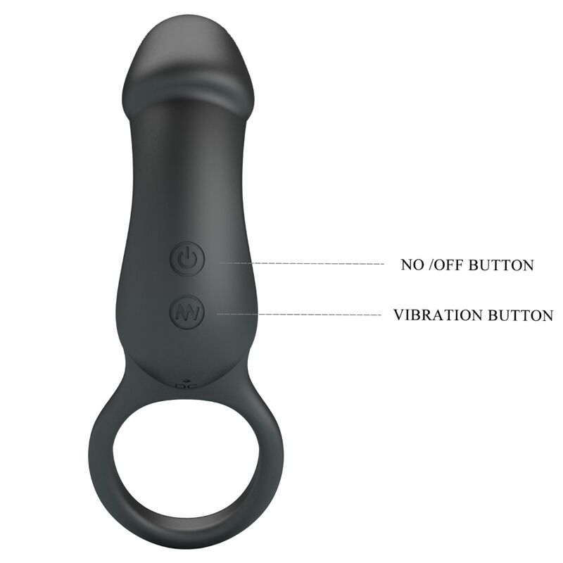 PRETTY LOVE - TRAE VIBRATING BLACK RING WITH STIMULATOR - Imagem de 5