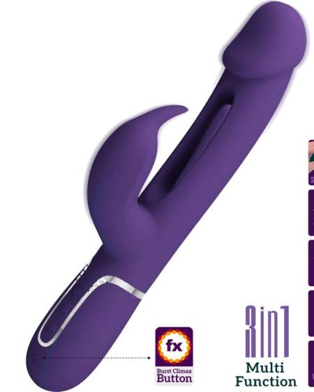 PRETTY LOVE - KAMPAS RABBIT 3 IN 1 MULTIFUNCTION VIBRATOR WITH TONGUE VIOLET