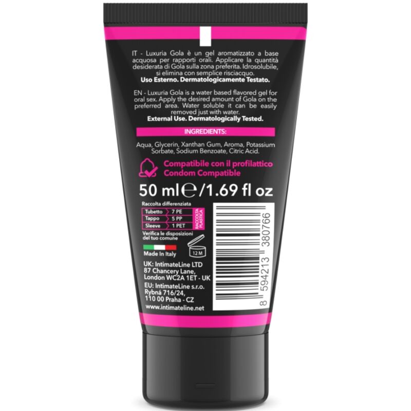 INTIMATELINE LUXURIA - ORAL SEX GEL CHERRY FLAVOR 50 ML - Imagem de 2
