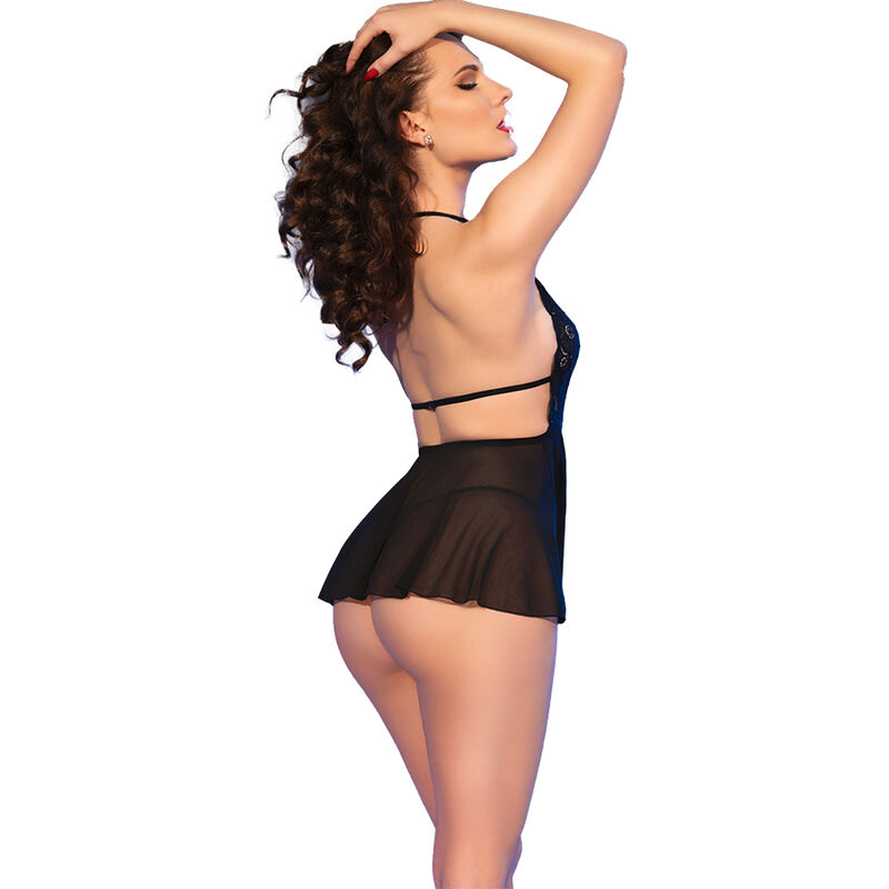 CHILIROSE - CR 4720 BABYDOLL TANGA NEGRO S - Imagem de 2