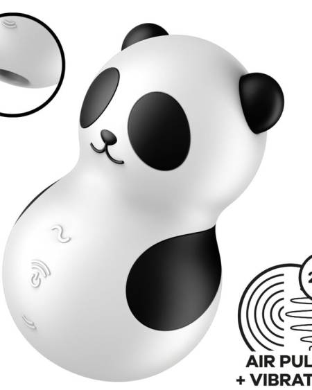 SATISFYER - POCKET PANDA STIMULATOR  VIBRATOR BLACK AND WHITE