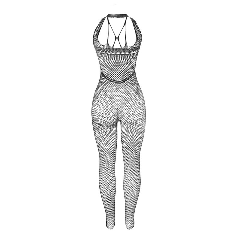 SUBBLIME - 951788 LONG FISHNET BODYSTOCKING WITH STRAPS ON CHEST AND BACK BLACK ONE SIZE - Imagem de 4