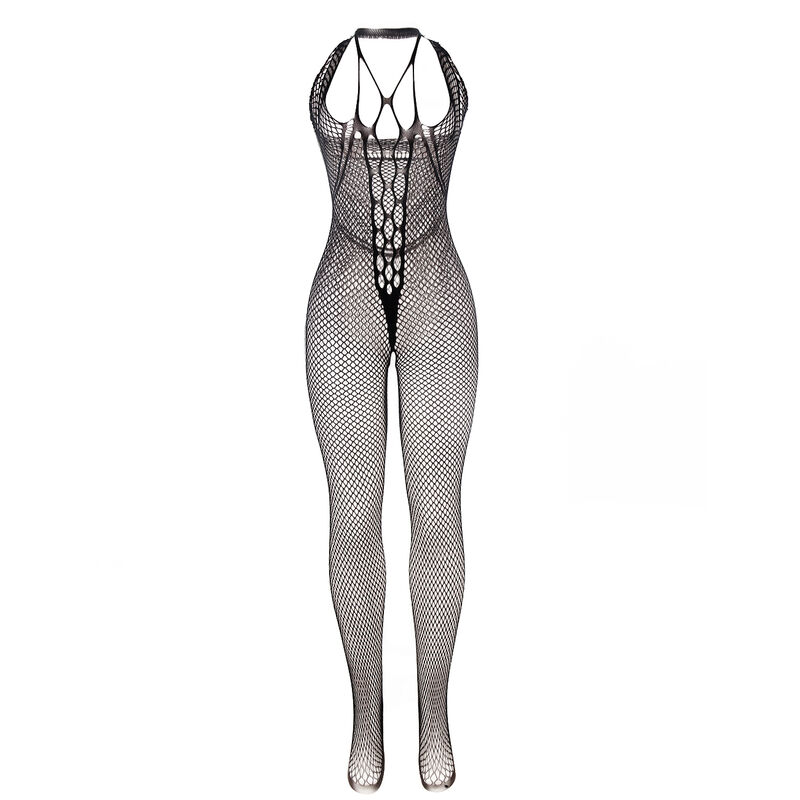 SUBBLIME - 951788 LONG FISHNET BODYSTOCKING WITH STRAPS ON CHEST AND BACK BLACK ONE SIZE - Imagem de 3