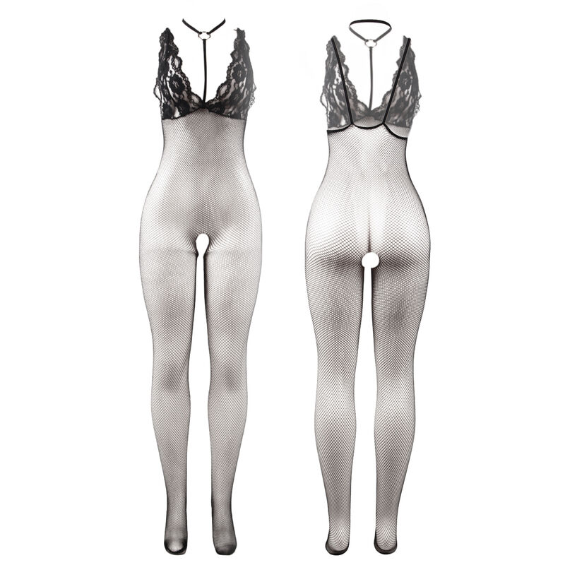 SUBBLIME - 951993 BLACK TRANSPARENT FISHNET CROTCHLESS BODYSTOCKING ONE SIZE - Imagem de 3