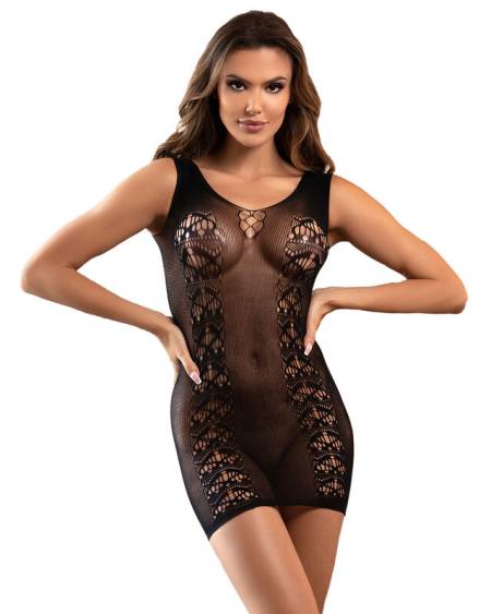 SUBBLIME - 952167 SHORT ELASTIC FISHNET DRESS BLACK ONE SIZE